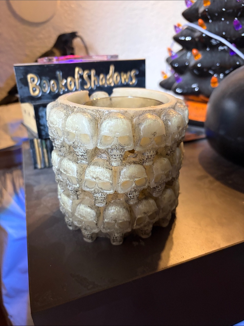 Skull Candle Holder Votive - Cream Skull Design